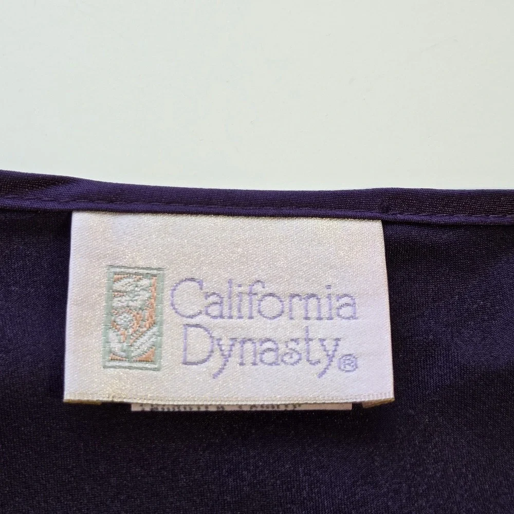 California Dynasty Vtg‎ Purple Satin Lace Nightgown Chemise Size S Slip Lingerie